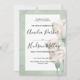 convite de casamento verde trendy
