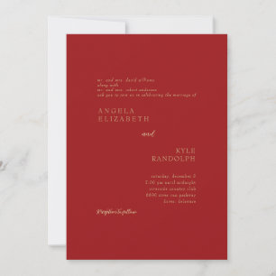 Convite de Casamento Vermelho e Dourado