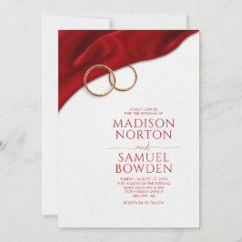 Convite de Casamento Vermelho Veludo