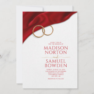 Convite de Casamento Vermelho Veludo