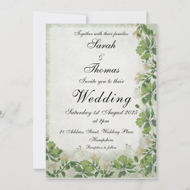 Convite de Casamento Vicoriano Meadow (Frente)