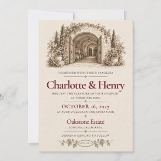 Convite de Casamento Vinícola com Porão de Vinho V