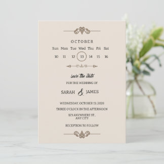 Convite de Casamento Vintage