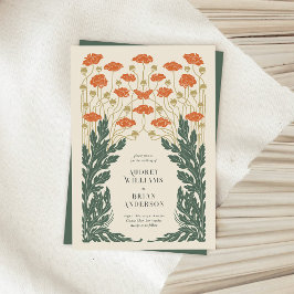 Convite de Casamento Vintage Art Nouveau