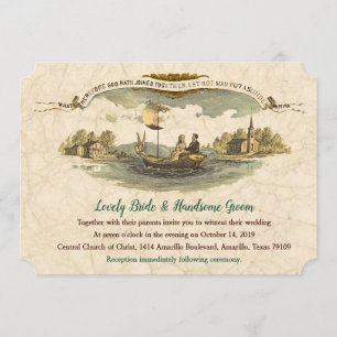 Convite De Casamento Vintage Boat Lovers