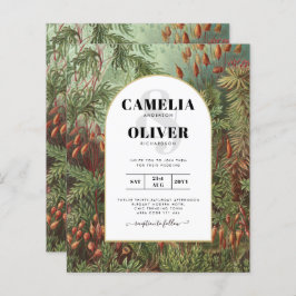Convite de casamento Vintage Botanical Green Terra