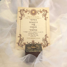 Convite de Casamento Vintage com Tema Solar