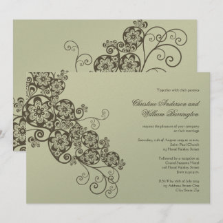 Convite de casamento Vintage Elegant Boho Floral P
