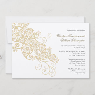 Convite de casamento Vintage Elegant Boho Floral P