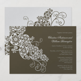 Convite de casamento Vintage Elegant Boho Floral P