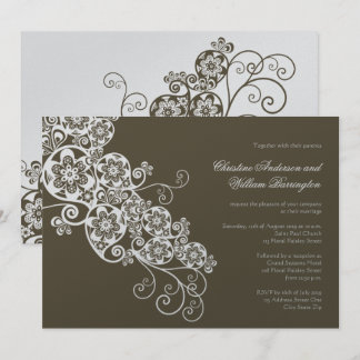 Convite de casamento Vintage Elegant Boho Floral P