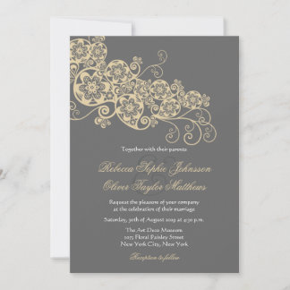 Convite de casamento Vintage Elegant Floral Paisle