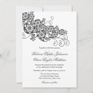 Convite de casamento Vintage Elegant Floral Paisle
