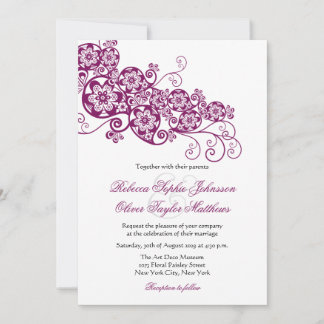 Convite de casamento Vintage Elegant Floral Paisle