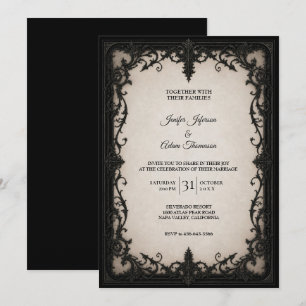Convite de Casamento Vintage Elegante