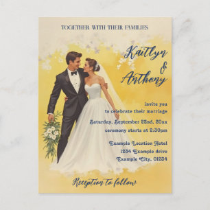 Convite de Casamento Vintage Estilo Belle Époque
