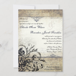 Convite De Casamento Vintage Flourish