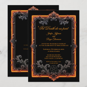 Convite de casamento Vintage Gothic Halloween