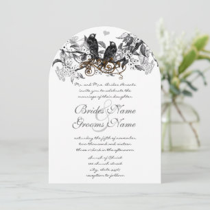Convite de Casamento Vintage Love Birds Galho Flor
