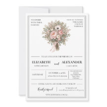 Convite de Casamento Vintage & Romance de Jardim