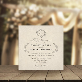 Convite de Casamento Vintage Simples e Elegante