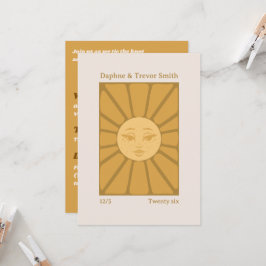 Convite de Casamento Vintage Sun
