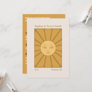 Convite de Casamento Vintage Sun