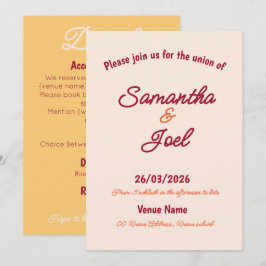 Convite de Casamento Vintage Sunset Retro
