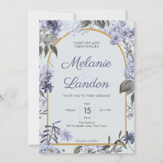 Convite de casamento violeta de Elegante