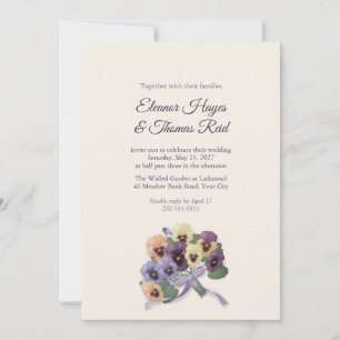 Convite de Casamento Violetas de Veludo