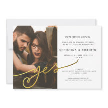 Convite de Casamento Virtual com Foto Geométrico D