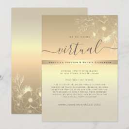 Convite de Casamento Virtual Dourado