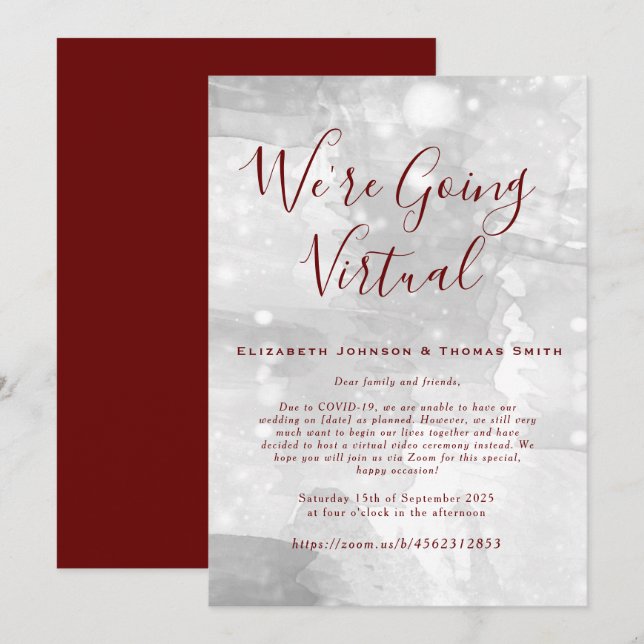 Convite de Casamento Virtual Simples (Frente/Verso)