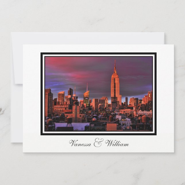 Convite de Casamento Vista da Cidade de Nova York  (Frente)