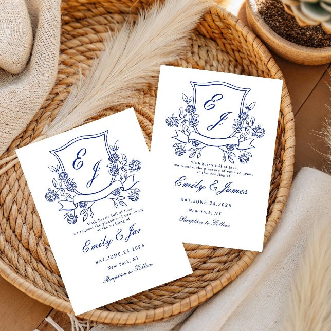 convite de casamento vitoriano com brasão floral a (Criador carregado)