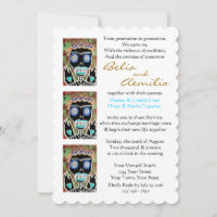 Convite de casamento Voodoo Queen Sugar Skull Ange