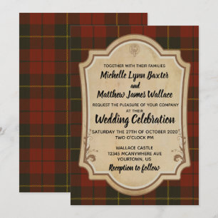 Convite de Casamento Wallace Tartan