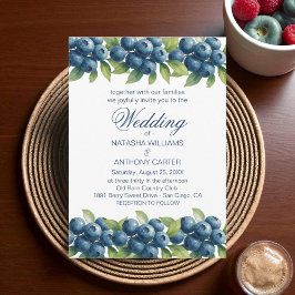Convite de Casamento Watercolor Blueberry