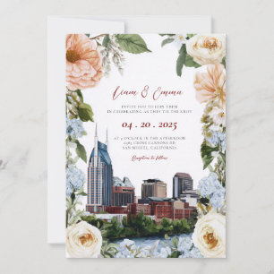 Convite de casamento Watercolor Nashville Tennesse