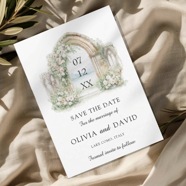 Convite de Casamento Watercolor Venue Save the Dat (Criador carregado)