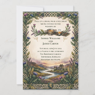 Convite de Casamento Wee Dram Highland Escocês