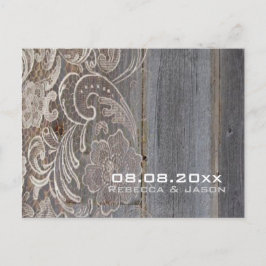 convite de casamento western country com renda de