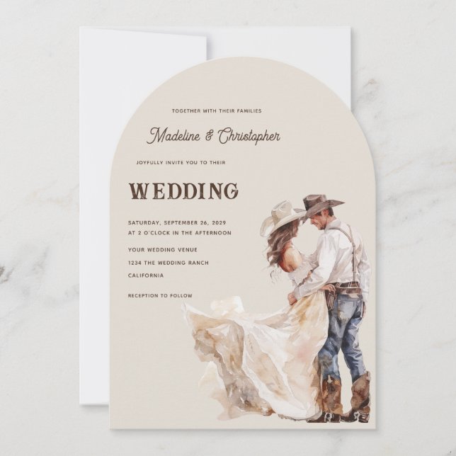 Convite de Casamento Western Ranch (Frente)