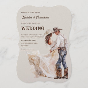Convite de Casamento Western Ranch