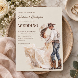 Convite de Casamento Western Ranch