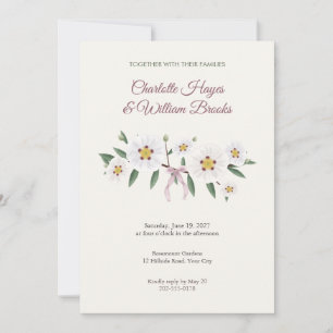 Convite de Casamento White Rockrose