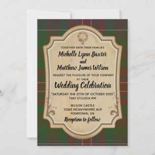 Convite De Casamento Wilson Tartan