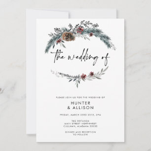 Convite de Casamento Winter Pine