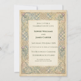 Convite de Casamento Xadrez Cardo Celta