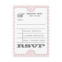 Convite de Casamento Zig Zag Chevron Rosa Vintage 